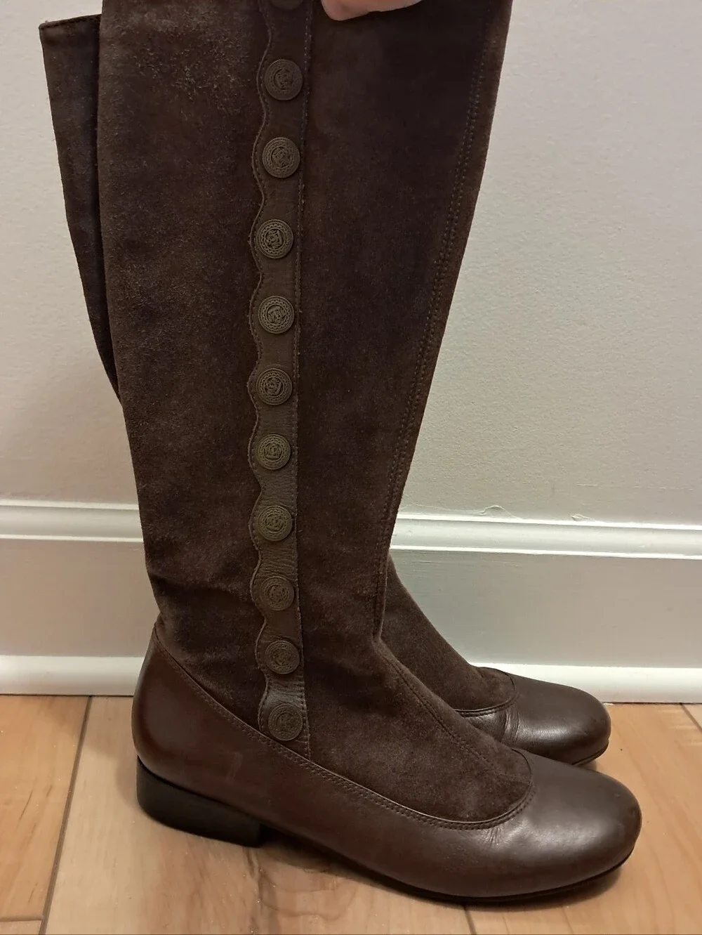 Matisse Boots Women's 6.5 Suede Victorian Buttons Tall Steampunk Western Riding